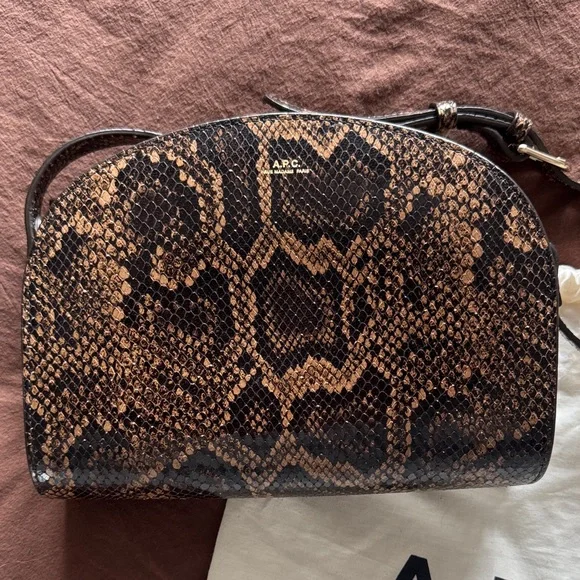 A.P.C. Brown Python Demi-Lune Bag - Picture 2 of 5